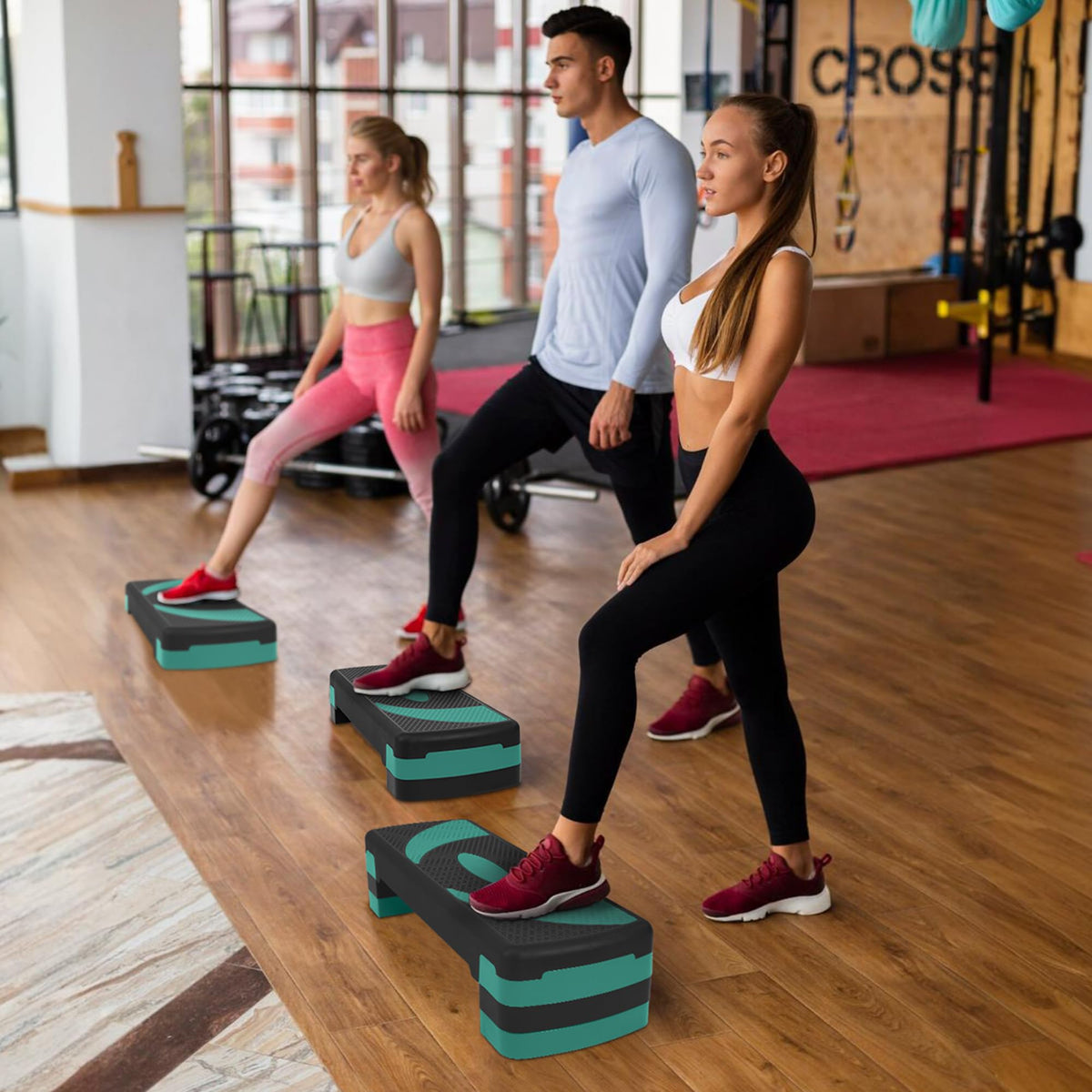 BalanceFrom 31-inch Aerobic Step Platform Trainer with 3 Adjustable Risers