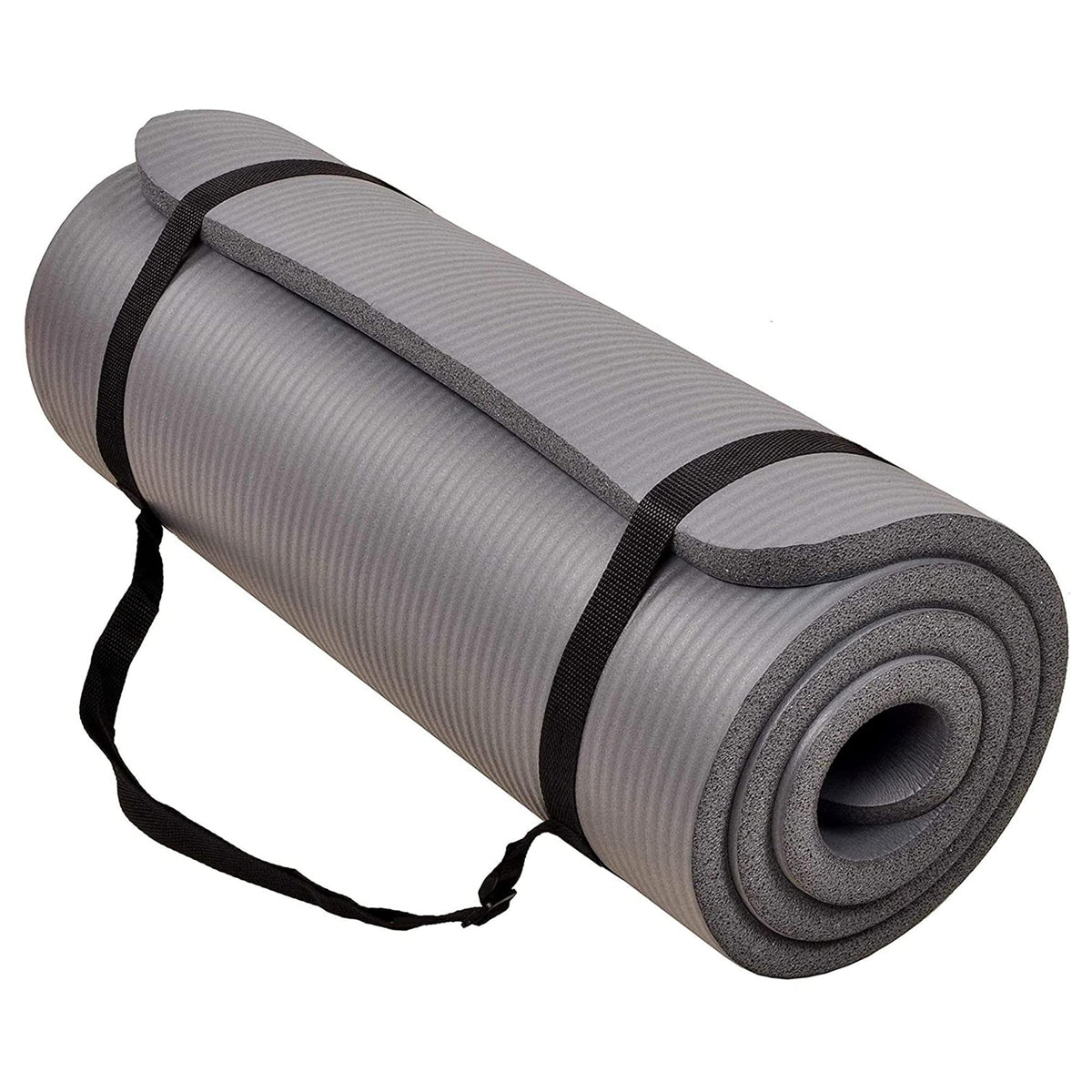 BalanceFrom All Purpose 1-Inch Extra Thick High Density Anti-Tear Exercise Yoga Mat with Carrying Strap, Multiple Colors