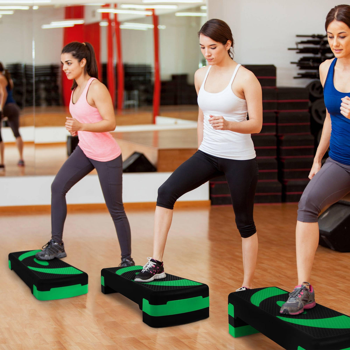 BalanceFrom 31-inch Aerobic Step Platform Trainer with 3 Adjustable Risers