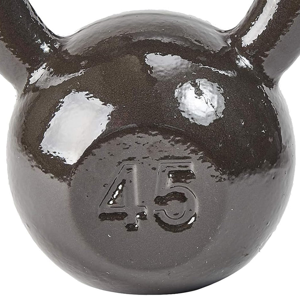 BalanceFrom Cast Iron Kettlebell for Home Gym Strength Training with Textured Wide Handle, 10-100Lb, Single