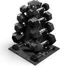 BalanceFrom Rubber Coated Hex Dumbbell Weight Set with Storage Rack, 100LB or 150LB or 200LB Set, 5-20 lbs or 5-25 lbs or 10-30 lbs Pairs