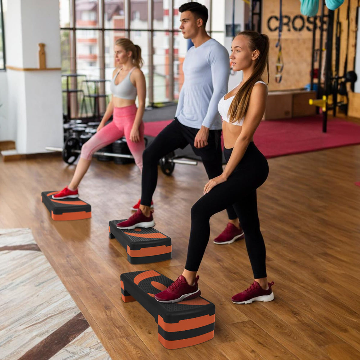 BalanceFrom 31-inch Aerobic Step Platform Trainer with 3 Adjustable Risers