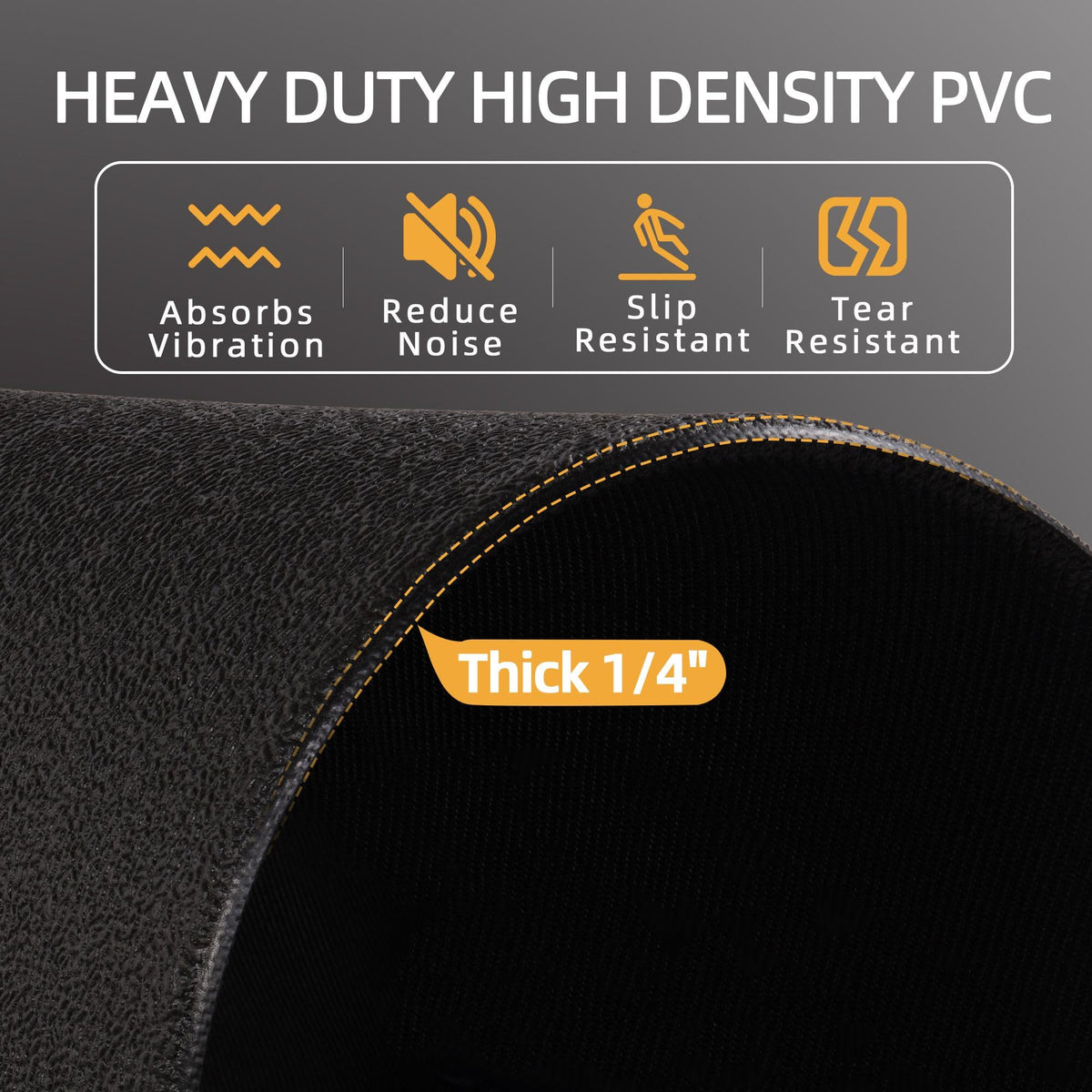BalanceFrom GoFit High Density Treadmill Exercise Bike Equipment Mat, 3 x 6.5-ft, Foldable