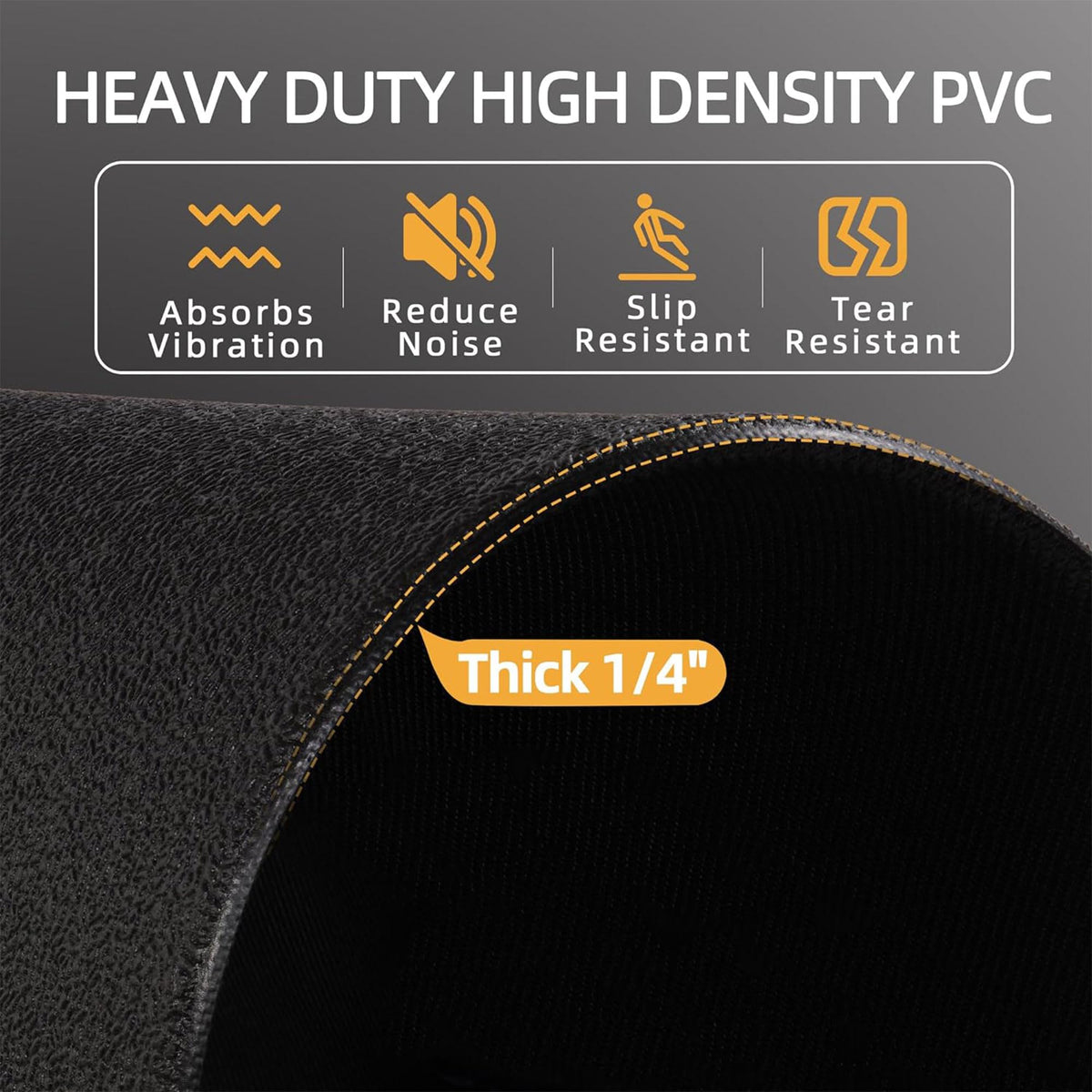 BalanceFrom GoFit High Density Treadmill Exercise Bike Equipment Mat, 3 x 6.5-ft, Foldable