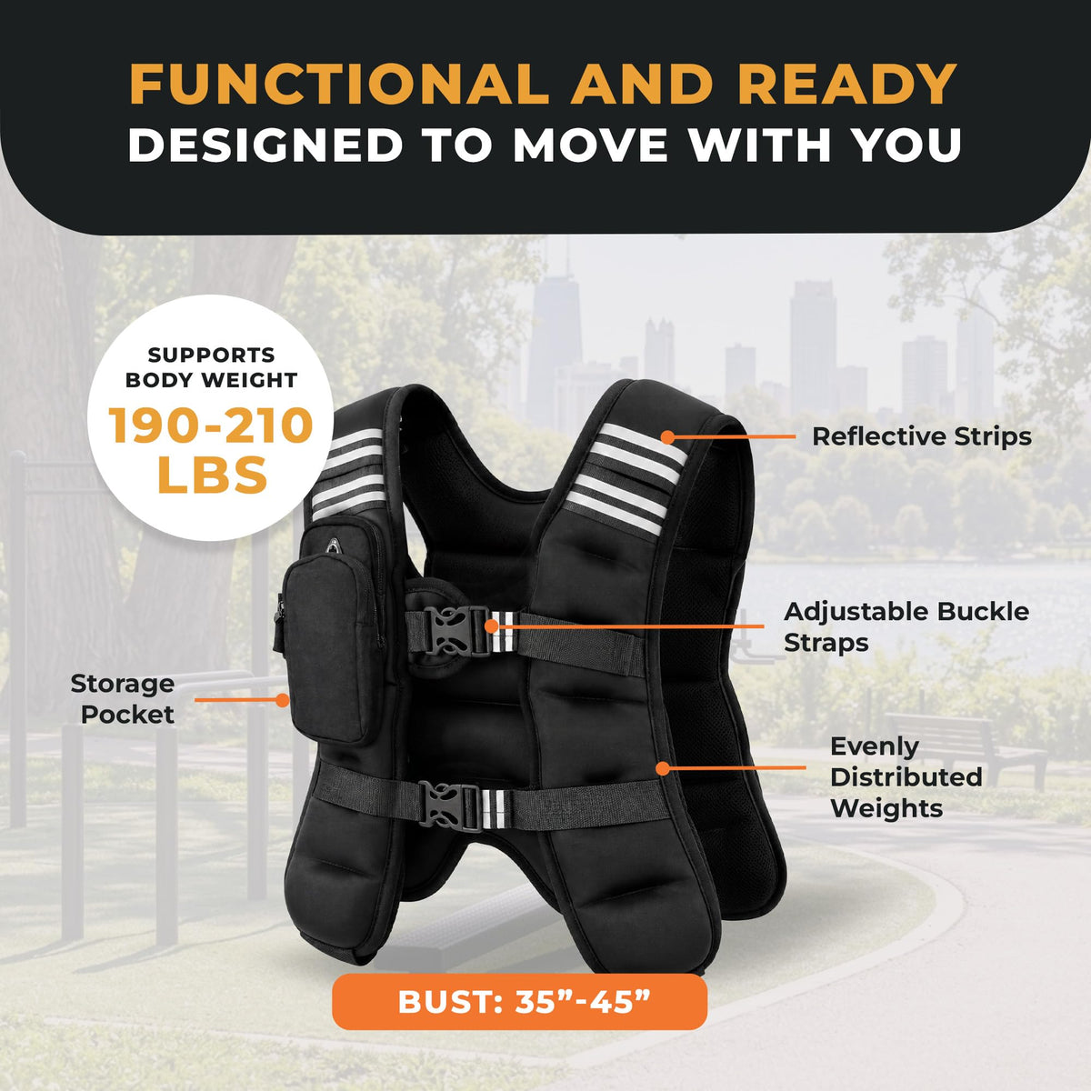 BalanceFrom Tactical Vest Quick Release Lightweight Vest Adjustable Breathable Weighted Vest for Training