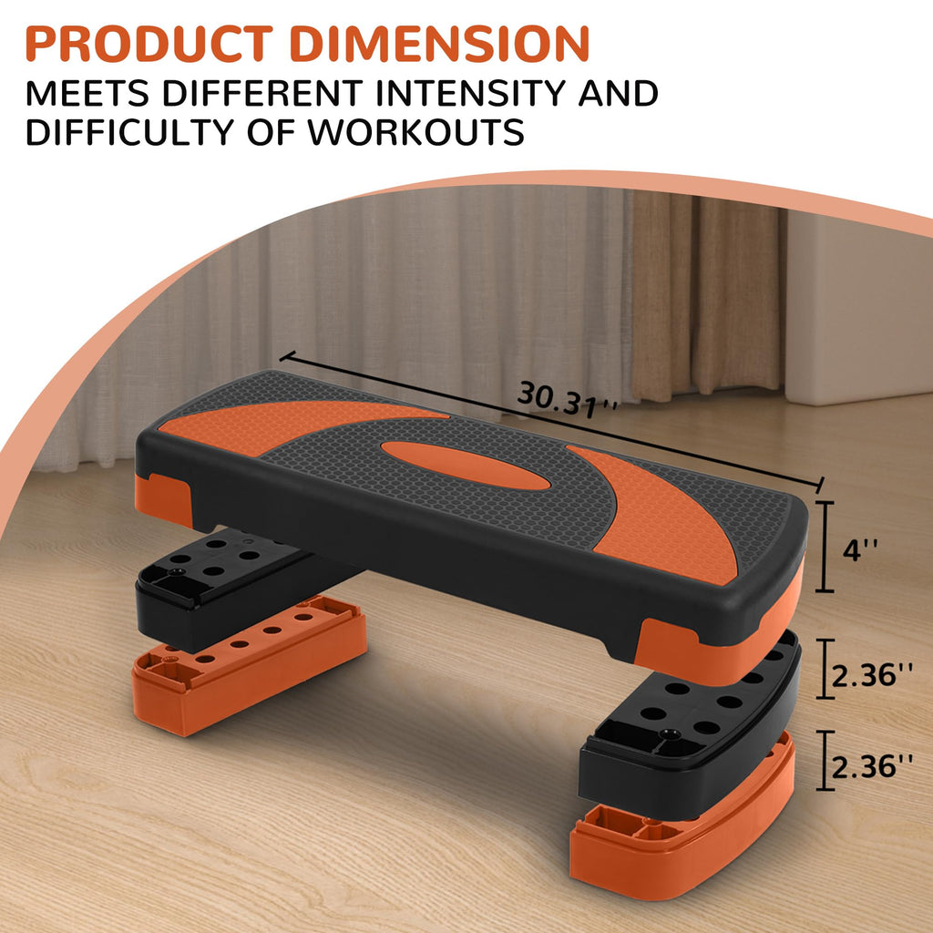 BalanceFrom 31-inch Aerobic Step Platform Trainer with 3 Adjustable Risers