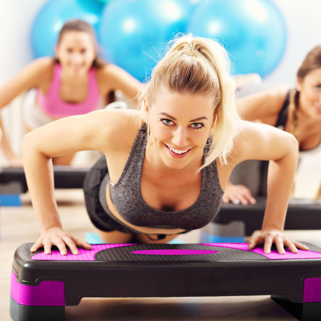 BalanceFrom 31-inch Aerobic Step Platform Trainer with 3 Adjustable Risers