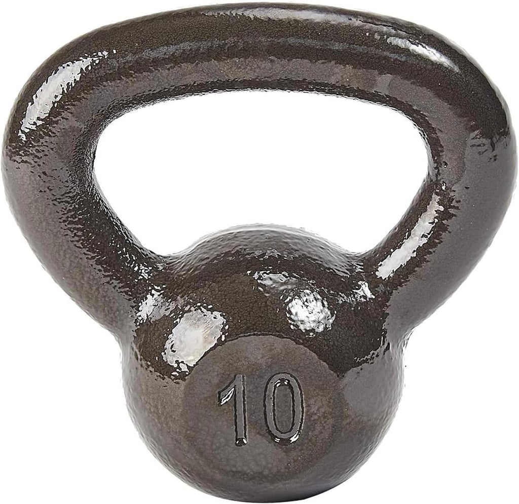 BalanceFrom Cast Iron Kettlebell for Home Gym Strength Training with Textured Wide Handle, 10-100Lb, Single