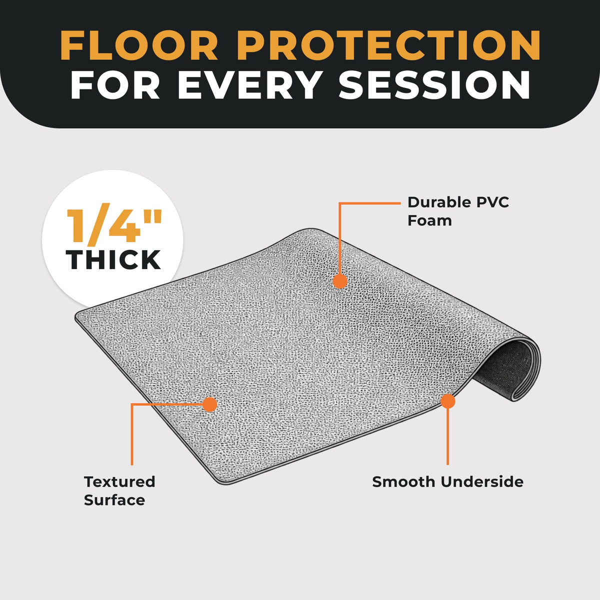 BalanceFrom GoFit High Density Treadmill Exercise Bike Equipment Mat, 3 x 6.5-ft, Foldable