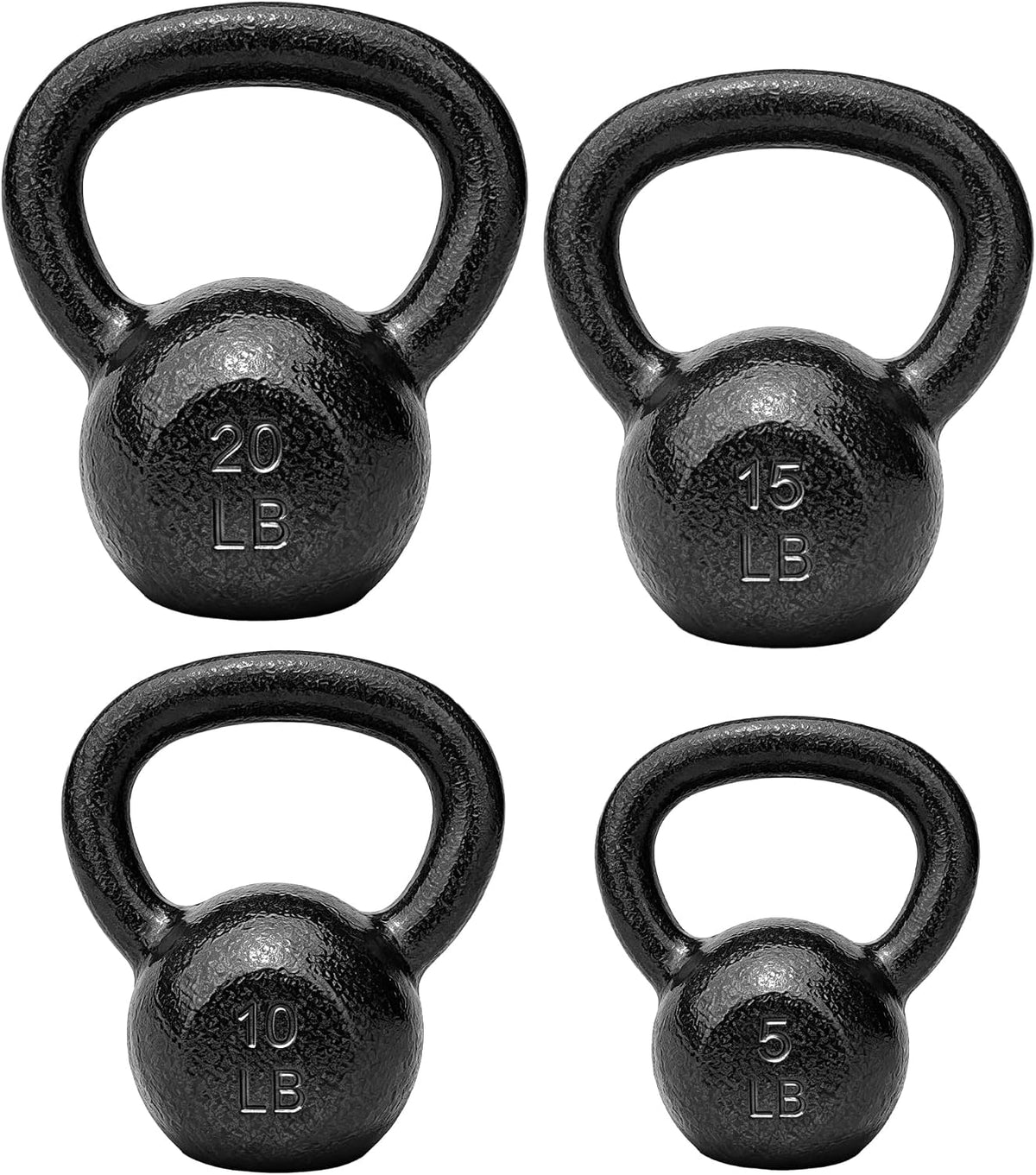 BalanceFrom Cast Iron Kettlebell Set, 30/45/50/75 Pound Options Strength Training Weights with Ergonomic Grip for Full Body Fitness at Home or Gym