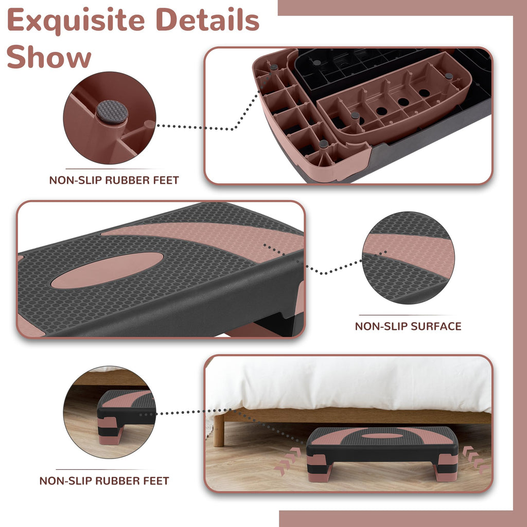 BalanceFrom 31-inch Aerobic Step Platform Trainer with 3 Adjustable Risers