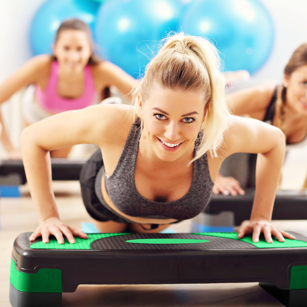 BalanceFrom 31-inch Aerobic Step Platform Trainer with 3 Adjustable Risers