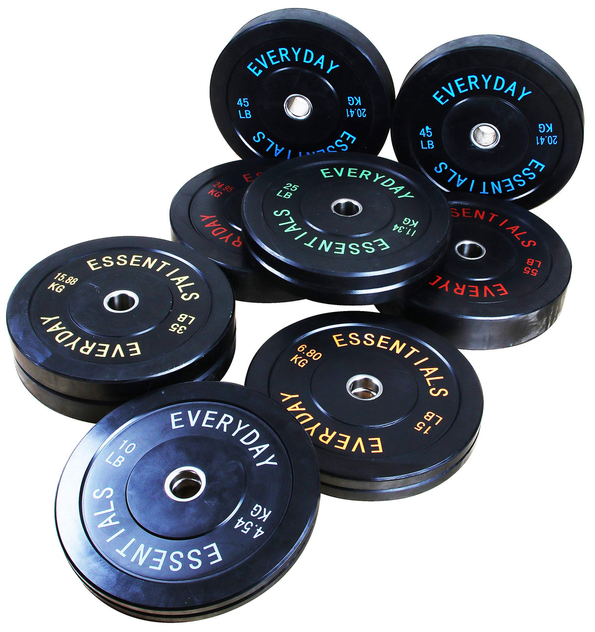 BalanceFrom Olympic Rubber Bumper Weight Plate Set with Steel Hub Inserts – 2-Inch Hole Plates for Strength Training, Powerlifting, and Weightlifting at Home, Garage, or Commercial Gym